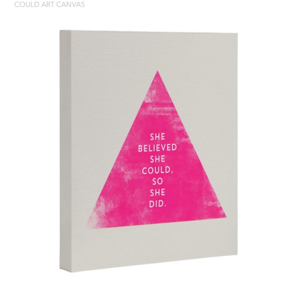 Deny Designs “She believed she could” Wall Canvas